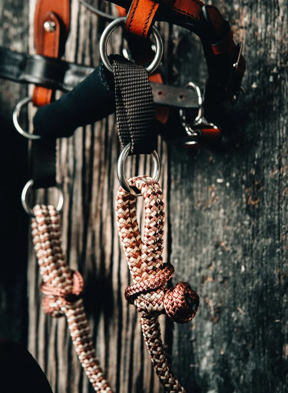 Button Knot Rein Brown/gold